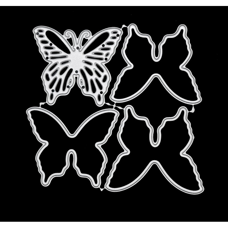 4 Piece Layered 3D Effect Butterfly Metal Cutting Dies Kit,