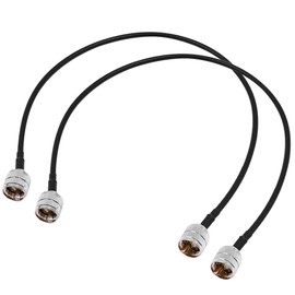 VOANZO 2pcs RG58 UHF PL259 maschio a maschio UHF cavo coassiale ad angolo retto 20 pollici (0.5 m) per cavo di prolunga antenna radio CB PL 259 WiFi