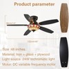 Yanokooe Tiffany Ceiling Fans with Lights - 48" Ceiling Fan