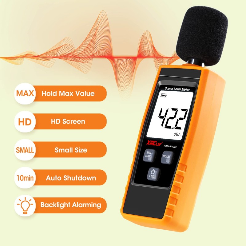 Digital Sound Level Meter Handheld Sound dB Meter with Programmable
