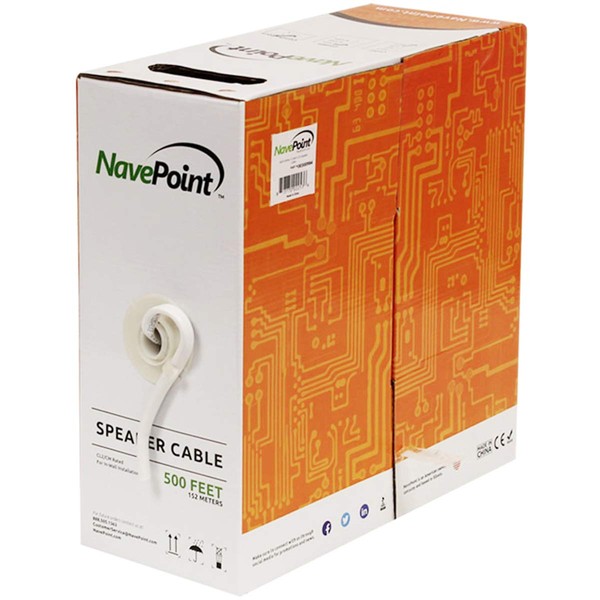 NavePoint 500ft in Wall Audio Speaker Cable Wire CL2 16/2