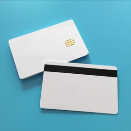 10pcs SLE4442 with 2 Track Hi co Magnetic Stripe Composite PVC Card (Black)
