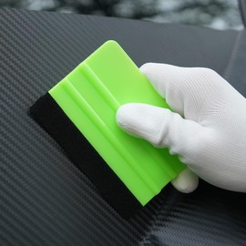 2-Pack Felt Edge Squeegee Tool for Vinyl Wrap, Window Tint, & Peel-and-Stick Wallpaper – Professional Bubble Remover with Scratch-Resistant ABS Plastic, Includes Two Replacement Felt Pads (Green)