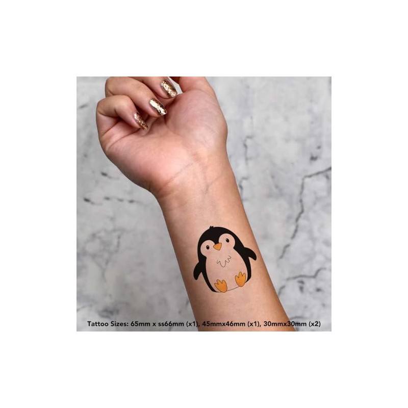 4 x 'Cute Penguin Chick' Temporary Tattoos - Water Resistant,