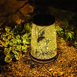 nomoluke Hummingbird Solar Lanterns Hanging Lights, Outdoor Waterproof, Metal Bird Table Lamps, LED Decoration for Garden, Patio,Yard,Lawn,Pathway, Landscape,Outdoor Decor, Gifts for Women Mom Grandma