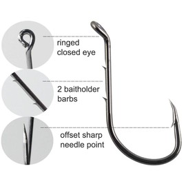 Fishing Octopus Hooks - Baitholder Jig Hooks Carbon Steel Barbed Beak Bait Holder Fishing Hooks Saltwater Freshwater 3/0 100PCS