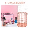 Baluue 2pcs Rose Gold Metal Makeup Brush Holders Elegant Wrought