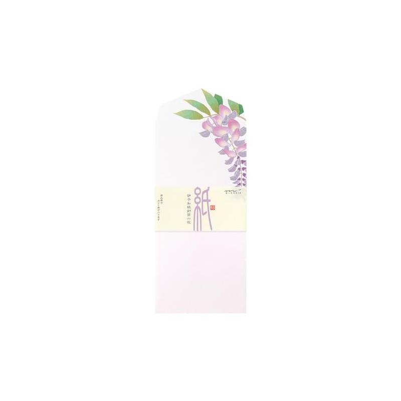 Midori 87168006 Early Summer Letter Envelope, Foil Wisteria Pattern