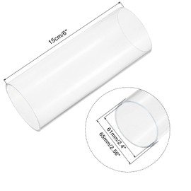 sourcing map PVC transparent tube, inner diameter 61 mm, diameter 65 mm, length 150 mm, acrylic plastic tube for lamp making, floor lamps, furniture
