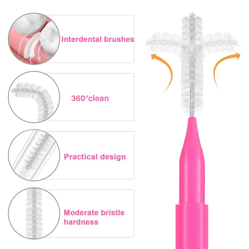 Healvian 100 Piezas Cepillos Interdentales PortáTiles Para Ortodoncias,Cepillos De Interdentales,Palillos