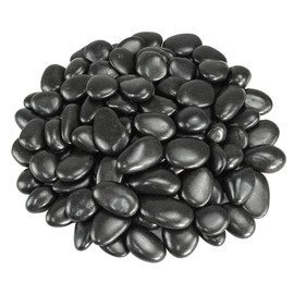 GreenVibe Pebbles for Plants, 5lbs Black Pebbles 1-2 Inch Decorative River Rocks for Indoor Planters, High Polished Stones for Vase Filler Fish Tank Landscaping Garden