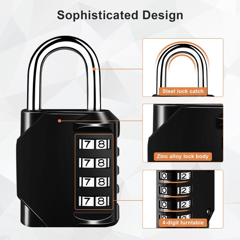 Skaaisont AMMS0729 Padlock Combination Lock, Black