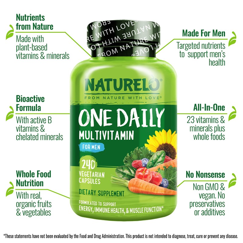 NATURELO NATURELO Mens Multivitamins - One Daily Multivitamin for Men