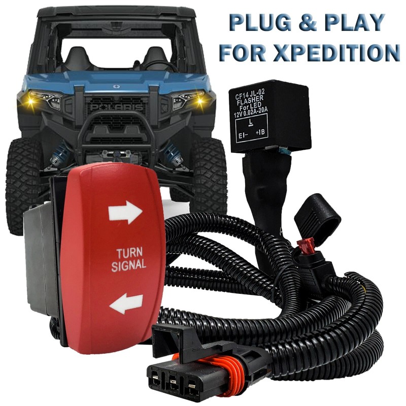 OZ-USA Turn Signal Red Rocker Switch Pulse Busbar Plug Harness