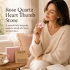 Rose Quartz Heart Worry Stone, Encouragement Pocket Hug with Message