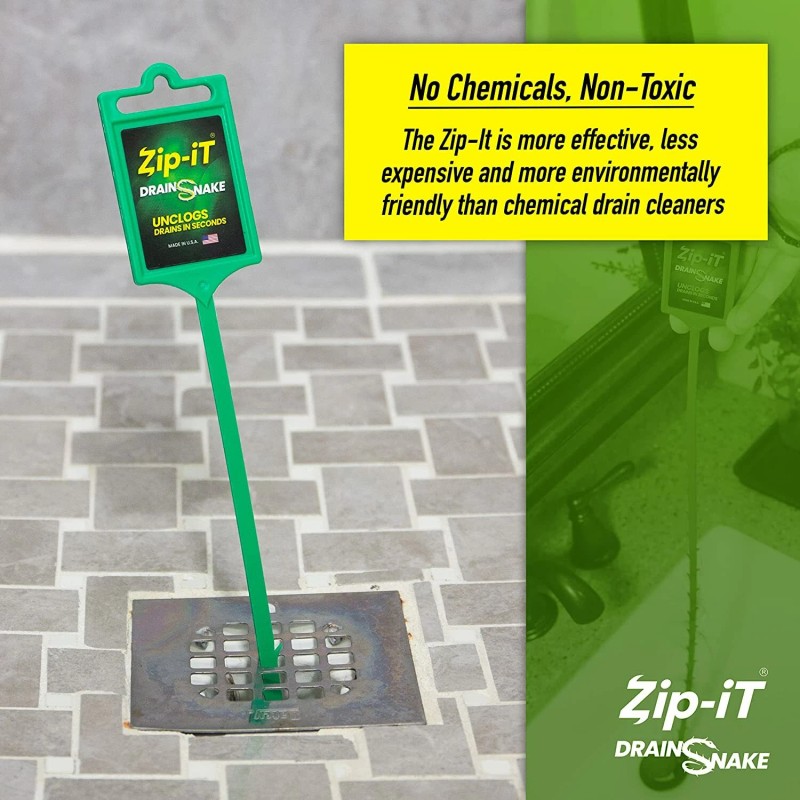 ZIP-IT ZIP IT DRAIN CLEANER, 1-Pack Plastic Drain Stick Hair