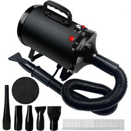 AIBETOMG High Velocity Professional Dog Grooming Dryer,Dog Hair Dryer,Adjustable Temperature and Speed,with 4 Nozzles,Perfect for Pet Grooming at Home