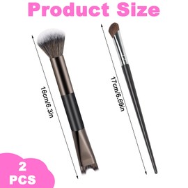 2PCS Nose Contour Brushes Set 2-In-1 U-Shaped Fluffy Angled Tilt Brush Set Dual Head Practical Makeup Tools for Precise Nose Sculpting Highlighting Defining Seamless Contouring for Makeup Artists