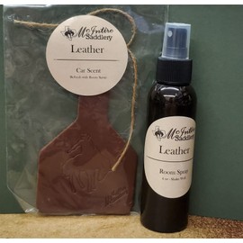 McIntire Saddlery Ear Tag Car Air Freshener and Room Spray - Leather