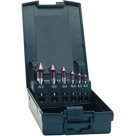 Exact 50252 Countersink Set 6 Pieces 6.3 mm, 8.3 mm, 10.4 mm, 12.4 mm, 16.5 mm, 20.5 mm HSS TiAIN Zyli