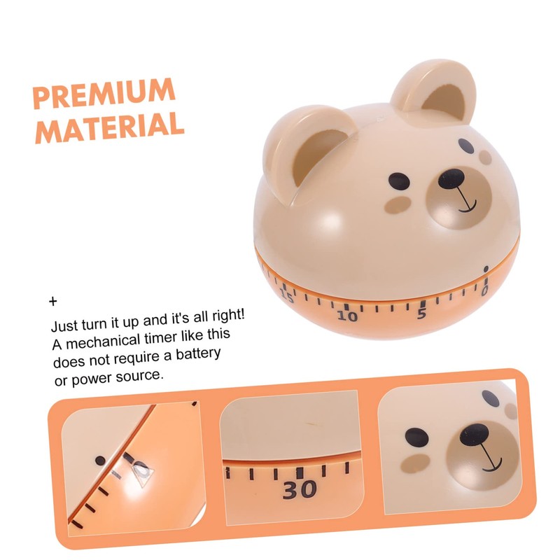 LIFKOME 1Pc Khaki Mechanical Timer for Cartoon Reminder Easy Operation