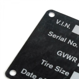 Gilbertsons Machine Shop Blank Med Trailer Truck Equipment Data frame Plate Serial Model # ID Tag GVWR