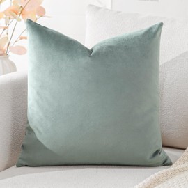 Artscope Luxury Velvet Cushion Covers Super Soft Decorative Square Throw Pillow Covers Case Cushion Covers for Sofa Couch Bedroom Car Decor 40x40cm Light Gray