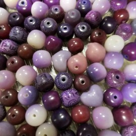 Bodhi Beads for DIY Jewelry Making - Natural Materials:_Bodhi heart purple 2oz