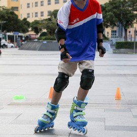 Child Adult Sports Protective Gear Safety Pad Safeguard Knee Elbow Wrist Support Pad Set Equipment for Children Roller Bicycle BMX Bike Skateboard Extreme Sports Bogu Protector Guard Pads (Black2, Medium (8-14 years))