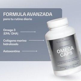 Omega 3-6-9 Cápsulas con Colágeno Marino Hidrolizado y Astaxantina - Aceite de Pescado con DHA y EPA - 90 Cápsulas 500 mg - Sin Sabor