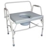 DMI Drop Arm Portable Toilet Commode, Extra-Wide Seat, 500 Pound
