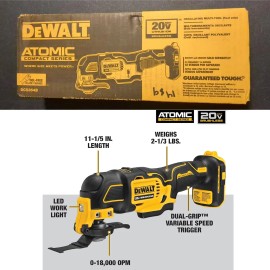 DEWALT 20V MAX Cordless Brushless Oscillating Tool Only (DCS354B) QUICK-CHANGE