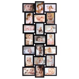 HELLO LAURA Picture Frames Collage Wall Decor - 21 Picture Collage Frames for 4x6 Photos Display Wall Hanging Gallery Frame Set Photo Collage Frame for Home Living Room - Black