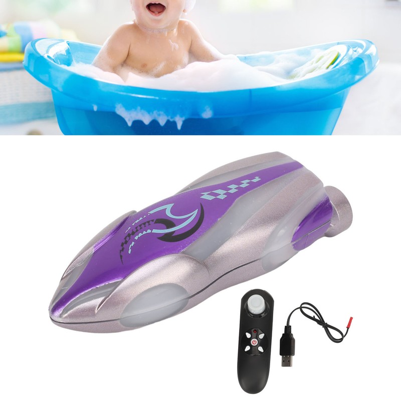 Miniature RC Boat With Bright Light Remote Control Stunt Boat