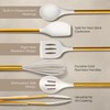8 Piece White and Gold Kitchen Utensils – White Silicone