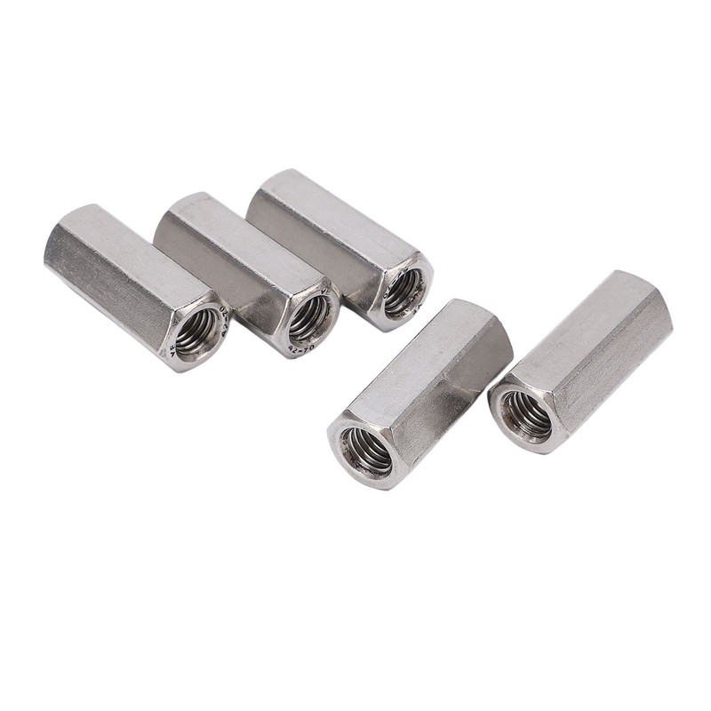 5Pcs Coupling Nut Hex Stainless Steel Anti Corrosion M12 Connector