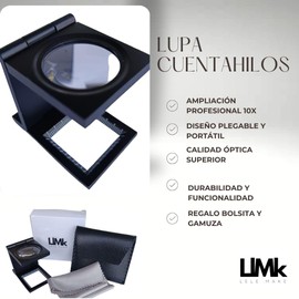 LELE MAKE® Professional Pocket Magnifier 10x + Gift Bag + Cleaning Cloth | Thread Counter for Textiles, Graphics and Watchmakers | Foldable Coin Magnifier (Magnifier + Bag + Fabric)