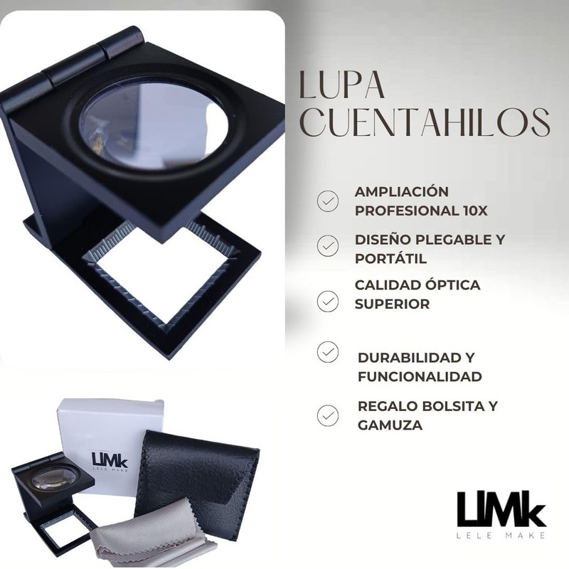 LELE MAKE® Professional Pocket Magnifier 10x + Gift Bag +