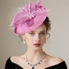 DRESHOW Flower with Single Arrow Feather Fascinators Hat Headband and