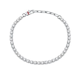 Sector No Limits TENNIS SANN42 Men's Bracelet Steel Crystals Enamel Black IP, Alloy Steel, Crystal