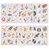 Culinavog Rocket Sticker Set, 60 Pieces Space Rocket Stickers, Multicolour