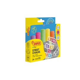 Jovi Classcolor Street Chalk, Low Dust, Very Good Colour Release, Easily Wiped Clean, Diameter 2.0 cm, Pack of 6 in a Box