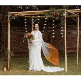 10Strings 5.9" Big Size Premade White Origami Paper Cranes Garlands for Rustic Wedding Party Decorations Origami Cranes Folded Bird Streamers