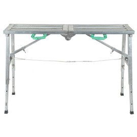 Adjustable Folding Work Platform, Ladder, Folding Work Platform, Aluminium Scaffolding Dry Wall Step Ladder Bench, Maximum Load Capacity 200Kg, Adjustable Height 60 to 90Cm