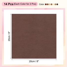 PATIKIL Cotton Fabric Bundles, 14 Pcs 8 x 8 Inch Fat Quarter Solid Color Precut Fabric Squares for Sewing Patchwork Quilting DIY Crafts, Brown