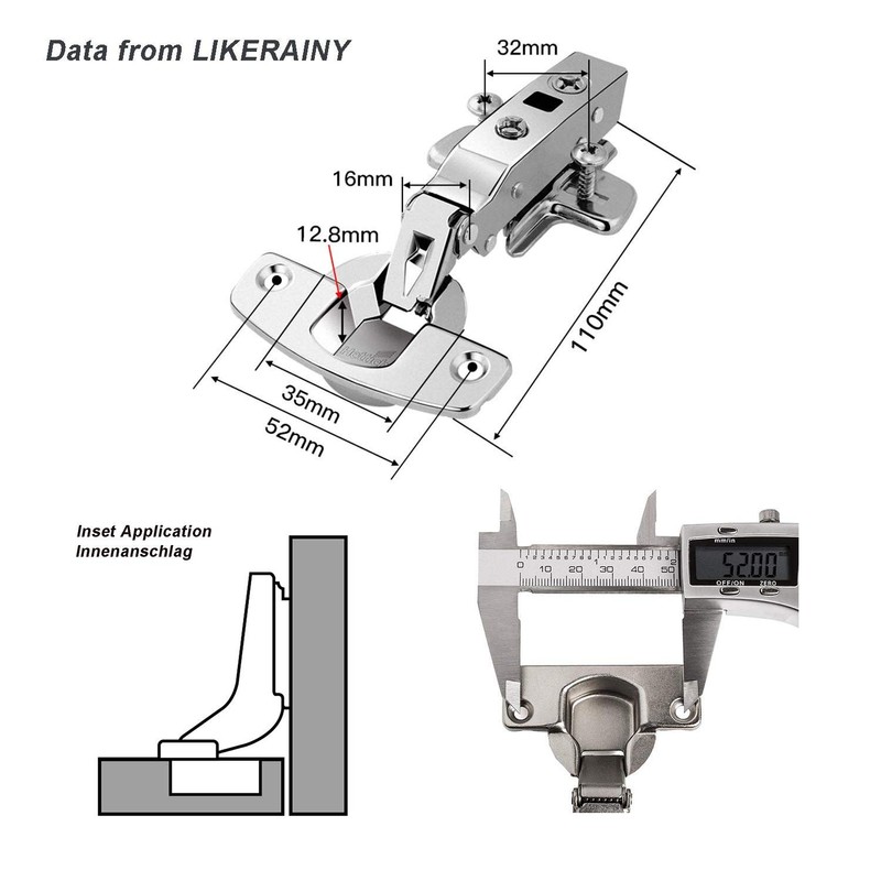 Hettich Sensys 8645i TH52 110 Degree Standard Hinge with Self