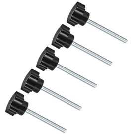 CoCud Star Clamping Knobs M5 x 70 mm Male Thread 23.5 mm Head Plastic Thumb Screw Handle Hand Knobs Thread Bolt Black - (Application: for Lathe Machines) Pack of 5