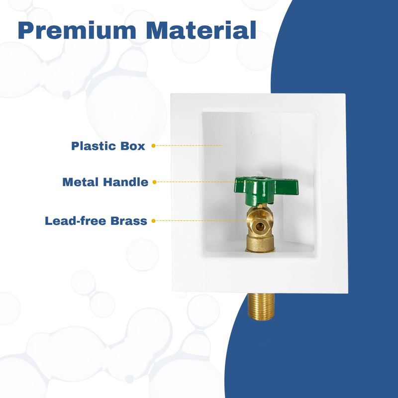 1-PACK GUOFIS Icemaker Outlet Box with 1/2" MIP Sweat Inlet