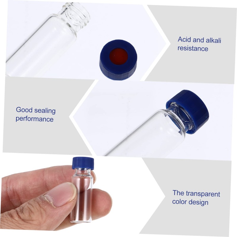 Ciieeo 100Pcs Sample Vials with Transparent Chromatography Bottles for Lab