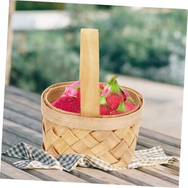 Ciieeo 5Pcs Miniature Woven Baskets with Handles Rustic Party Baskets for Candy Storage Flower Girl Decor and Wedding Favors Convenient Tiny Woven Baskets for Events and Crafts